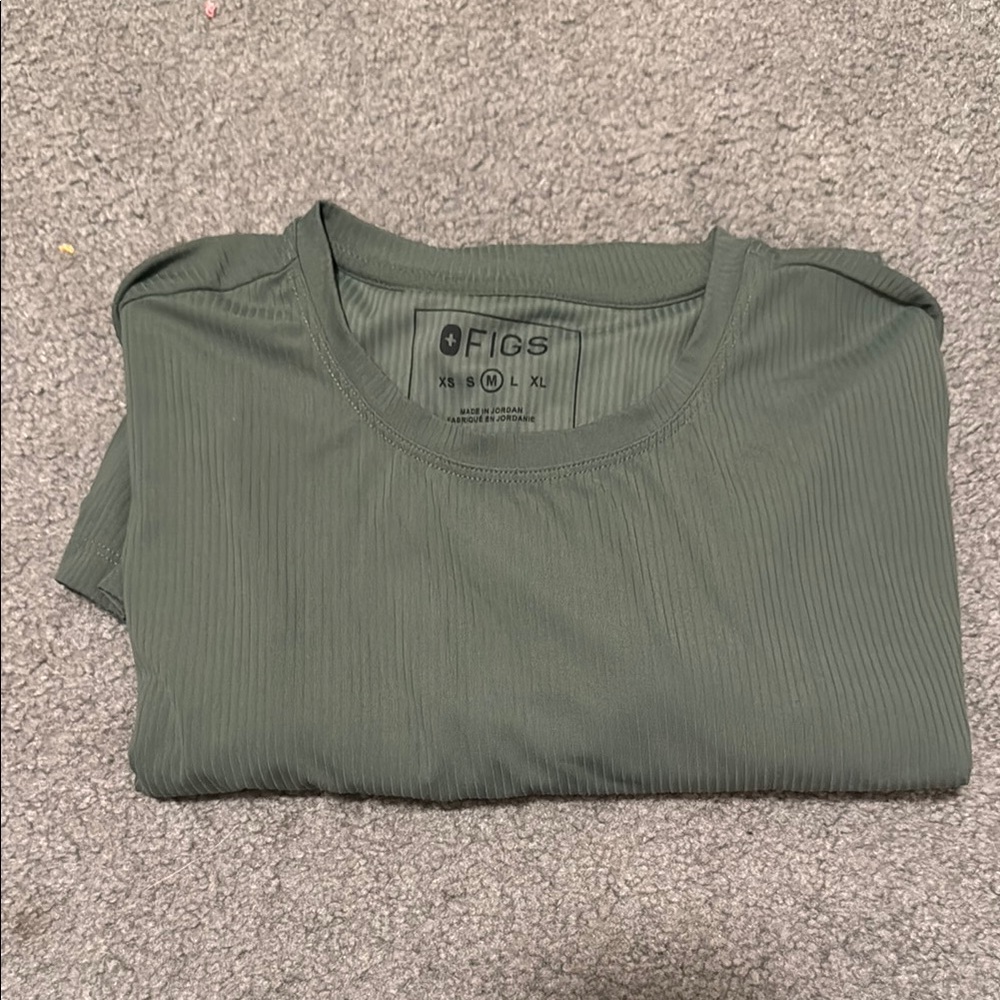 Figs Olive Ribbed Tee